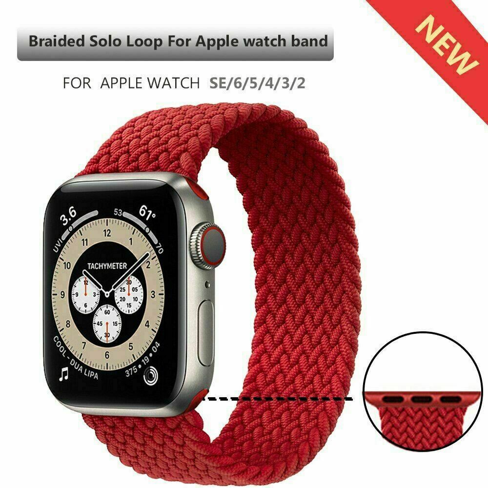 Braided Elastic Loop Bracelet Band Apple Watch Compatible, Nylon Strap