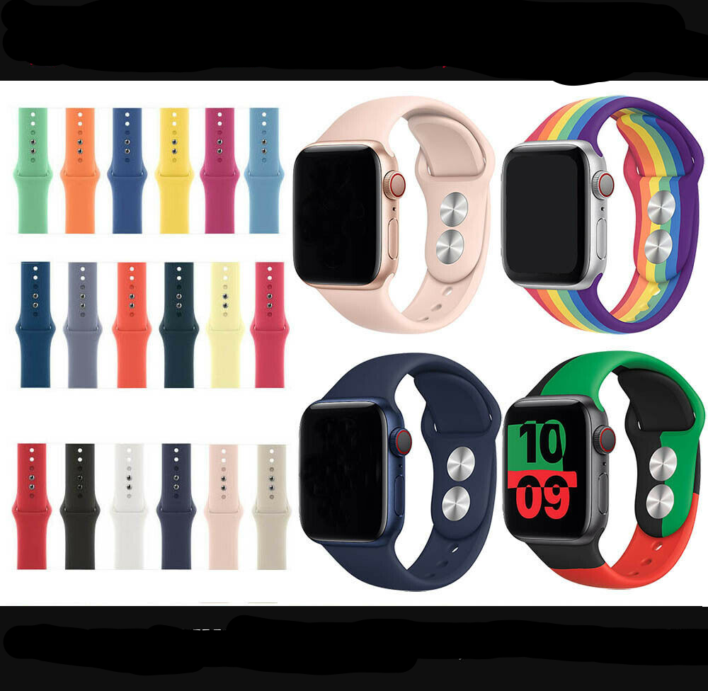 Sports Band compatible with Apple Watch, Silicon Rubber Strap