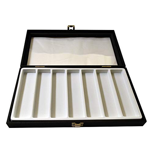 Wood Leatherette Box Glass Cover (Black/White)