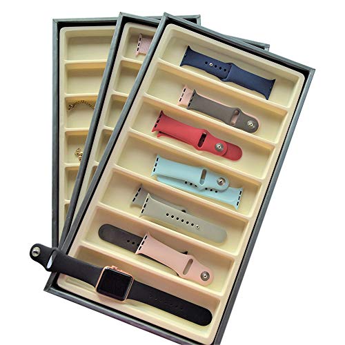 Stackable Smartwatch & Accessories 3-Layer Organizer (Grey/Beige)