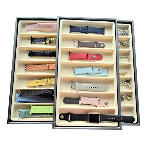 XCHANGEABLES apple watch bands stackable organizer jewelry storage case grey/beige_02