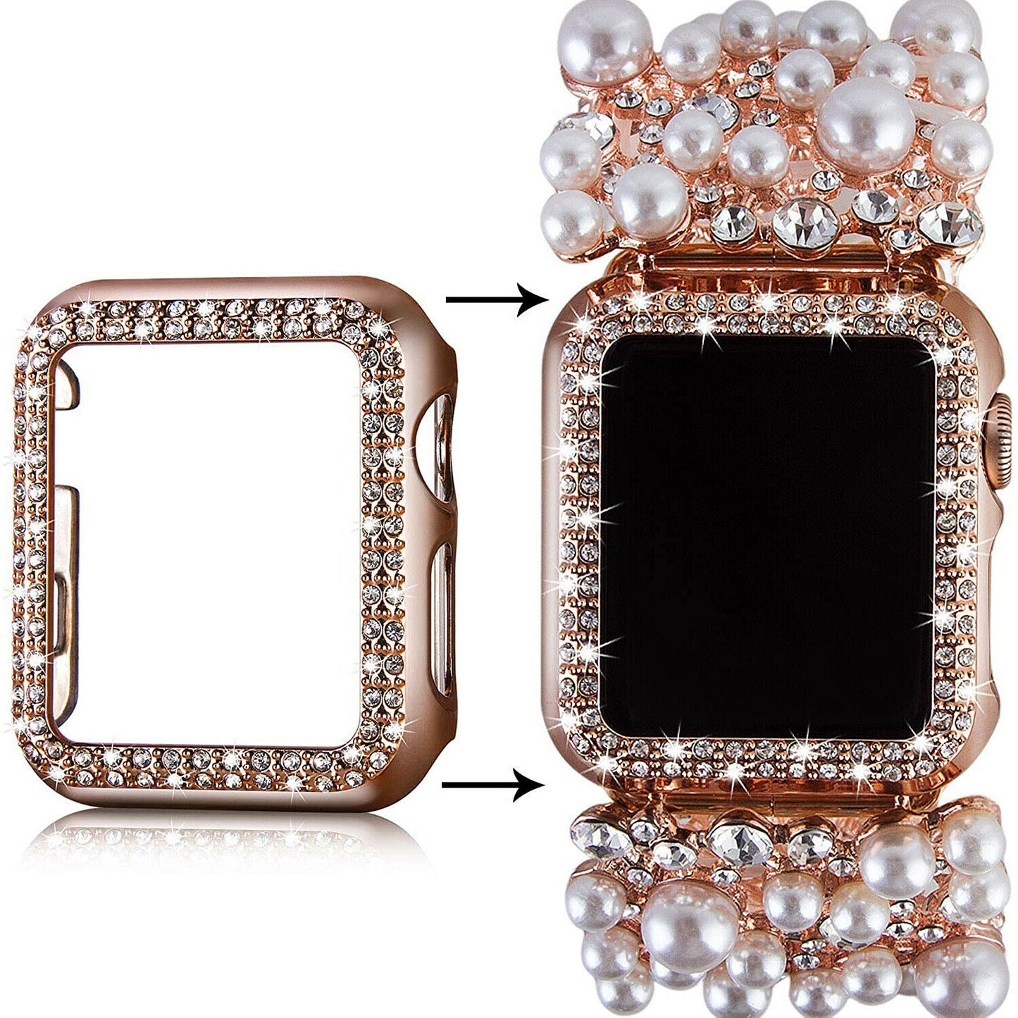 Sparkling Bracelet Band Apple Watch Compatible, Rhinestone Crystal Strap