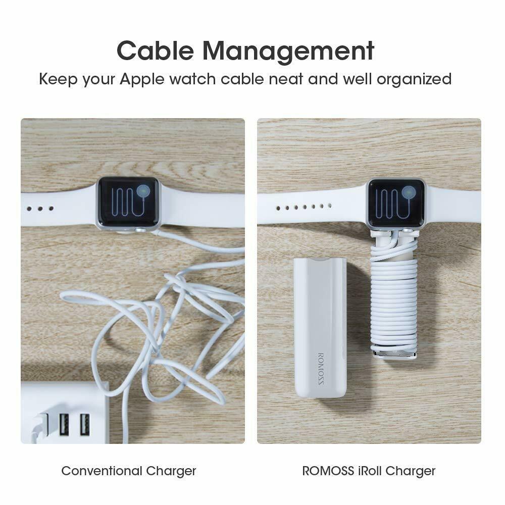 Portable Power Bank Battery Pack for Apple Watch, iPhone, Android Charging, 3250mAh - White