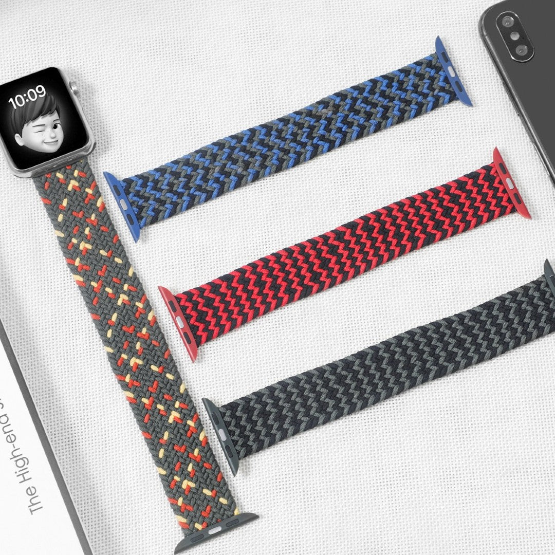 Braided Elastic Loop Bracelet Band Apple Watch Compatible, Nylon Strap