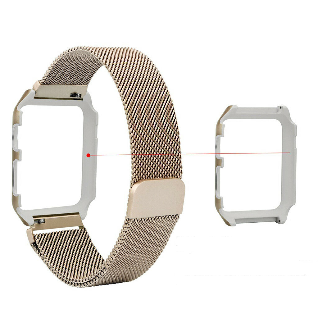 Mesh Bracelet Band with Case Guard Apple Watch Compatible, Magnetic Metal Strap