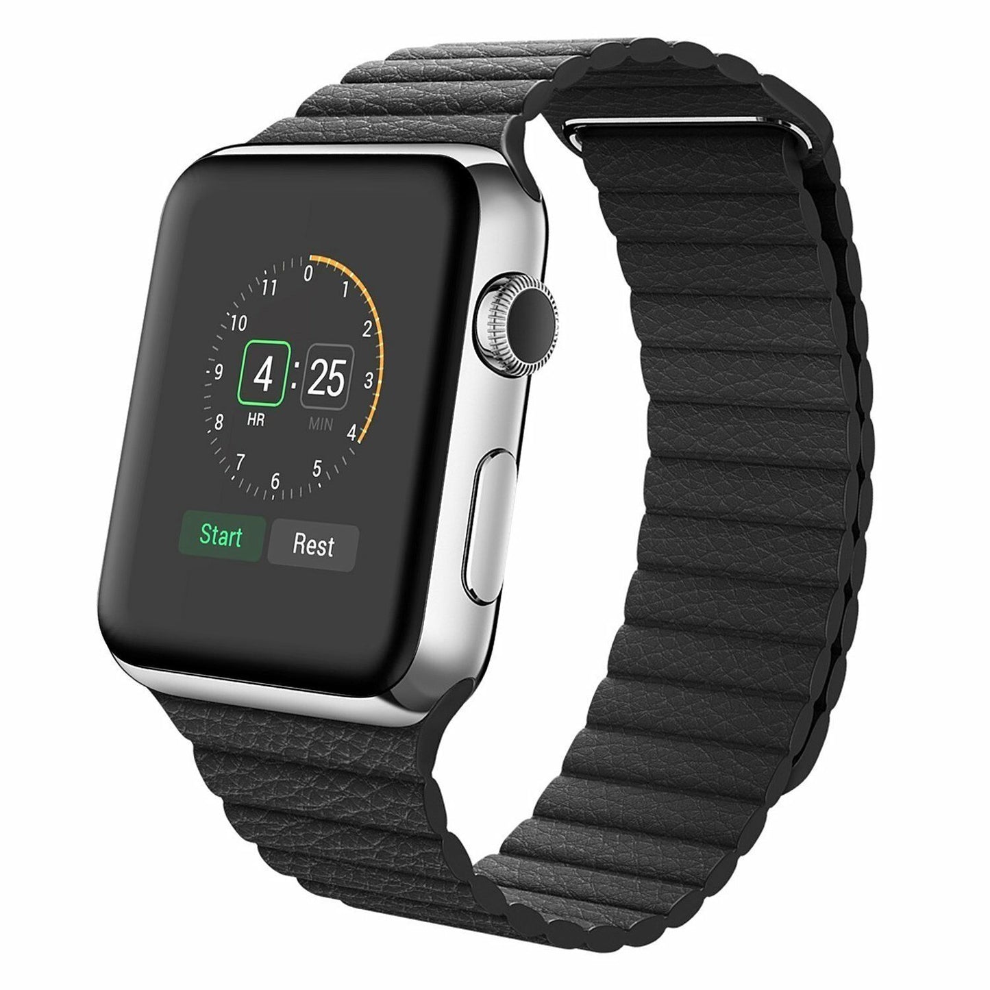 Leather Magnetic Bracelet Band Apple Watch Compatible, Loop Closure Strap