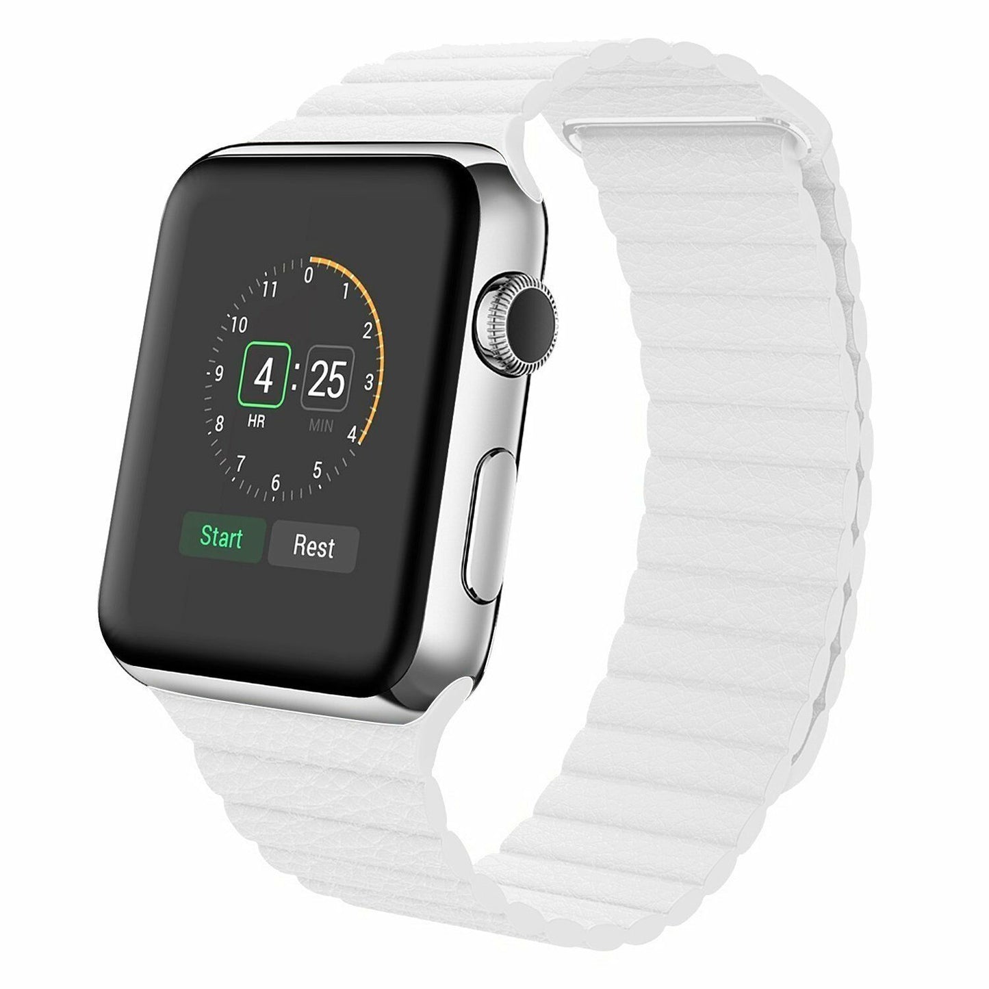 Leather Magnetic Bracelet Band Apple Watch Compatible, Loop Closure Strap