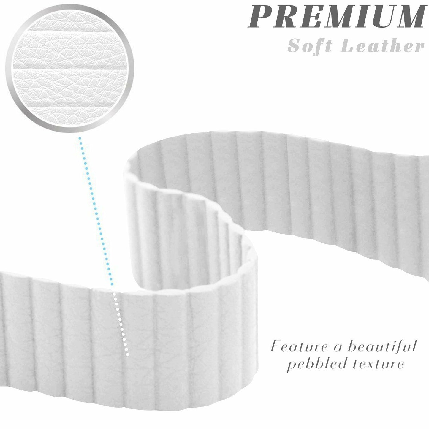 Leather Magnetic Bracelet Band Apple Watch Compatible, Loop Closure Strap