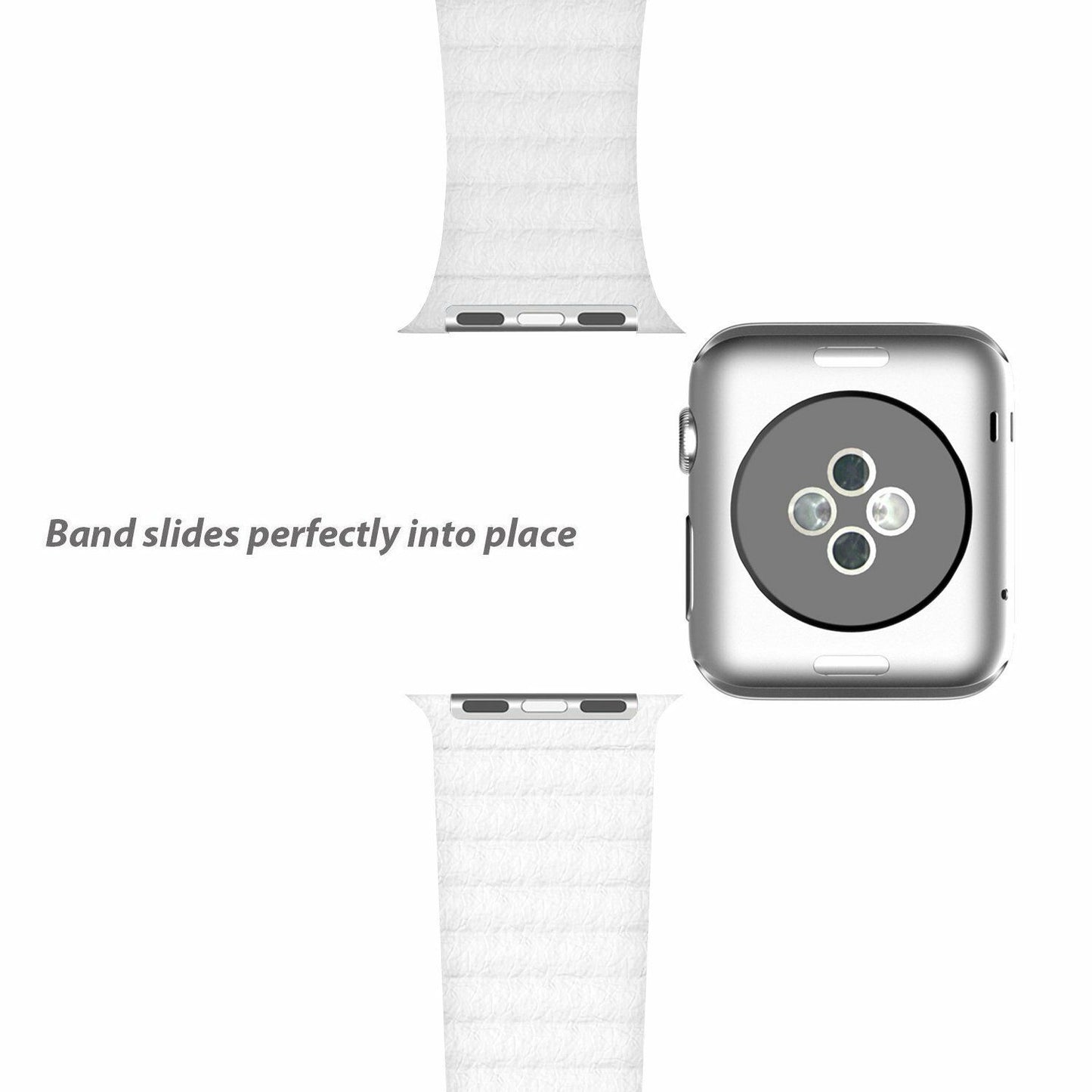 Leather Magnetic Bracelet Band Apple Watch Compatible, Loop Closure Strap