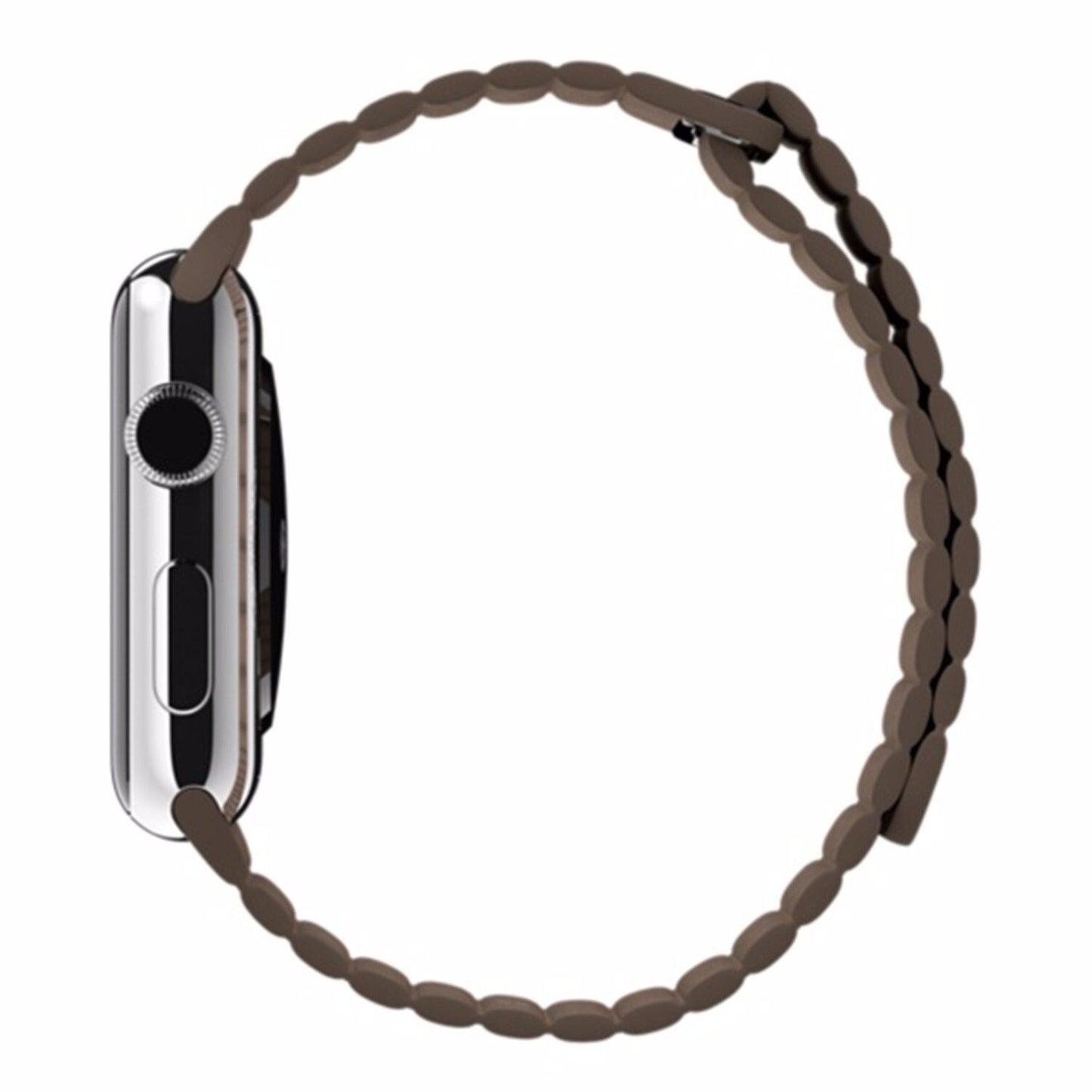 Leather Magnetic Bracelet Band Apple Watch Compatible, Loop Closure Strap