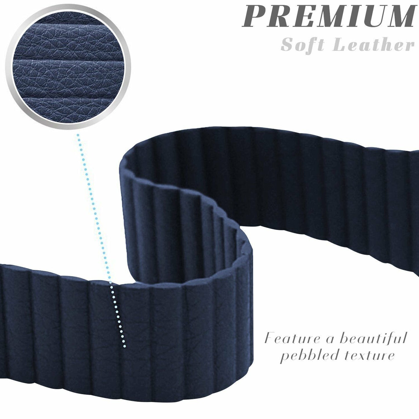 Leather Magnetic Bracelet Band Apple Watch Compatible, Loop Closure Strap