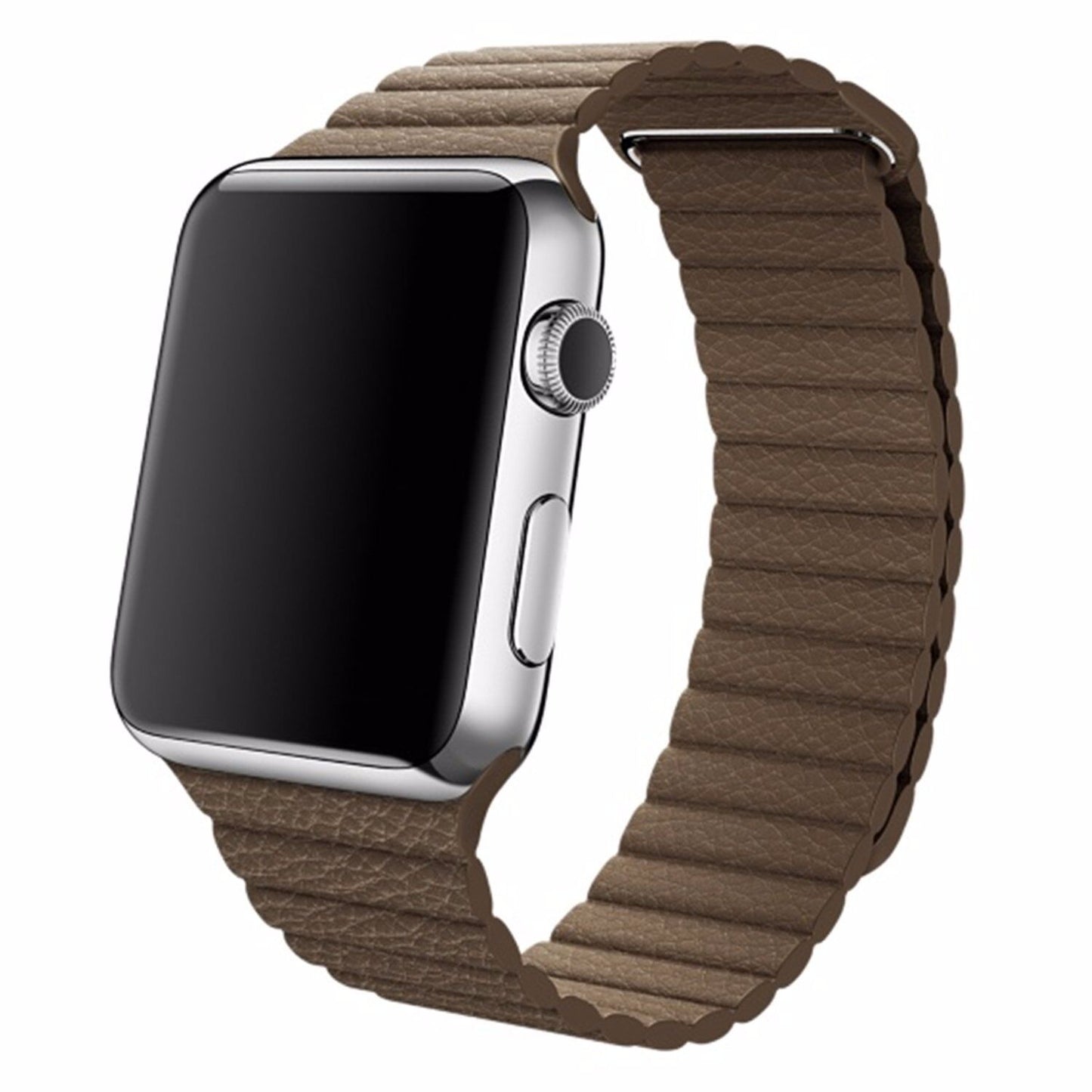 Leather Magnetic Bracelet Band Apple Watch Compatible, Loop Closure Strap
