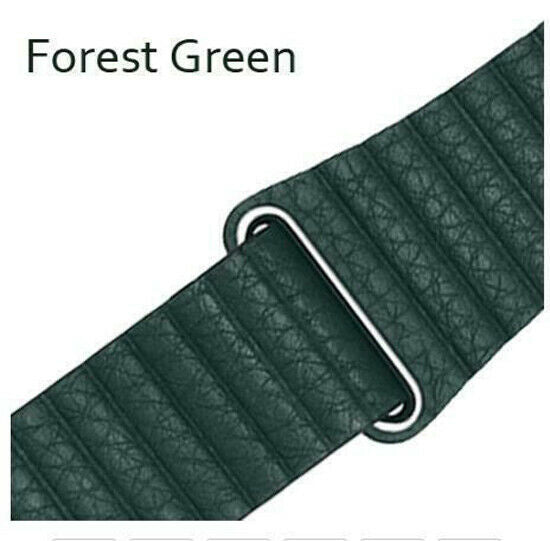 Leather Magnetic Bracelet Band Apple Watch Compatible, Loop Closure Strap