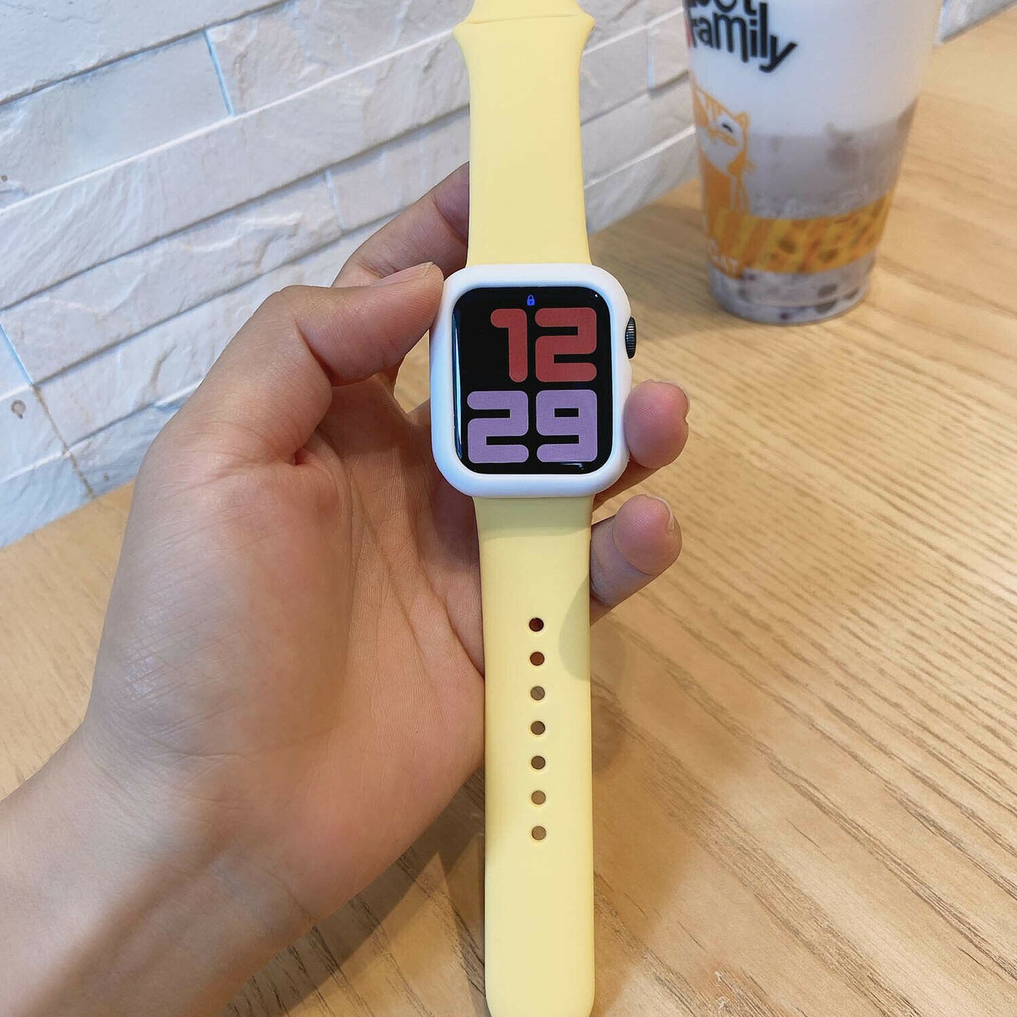 Sports Band + Protector Case compatible with Apple Watch, Silicon Rubber Strap