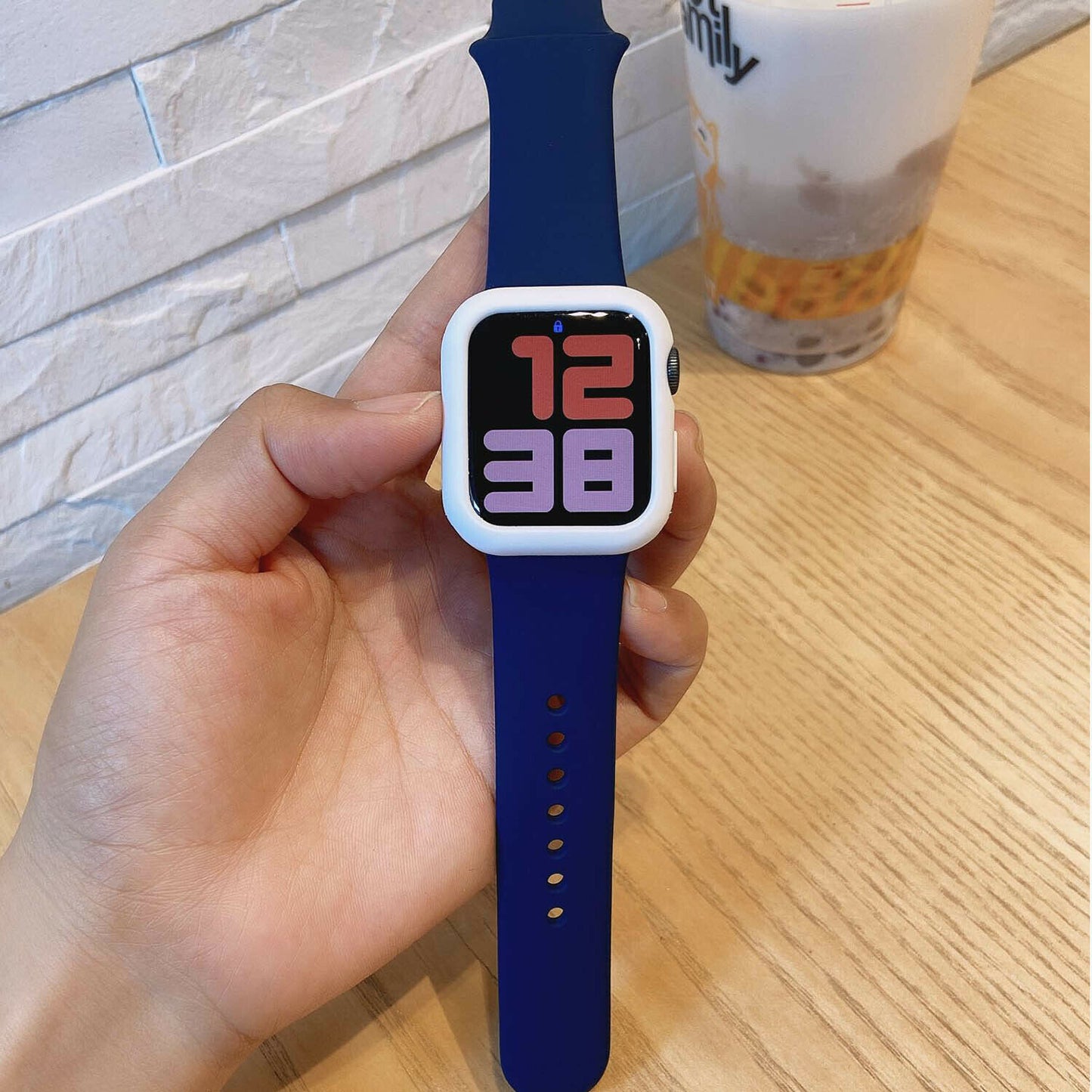 Sports Band + Protector Case compatible with Apple Watch, Silicon Rubber Strap