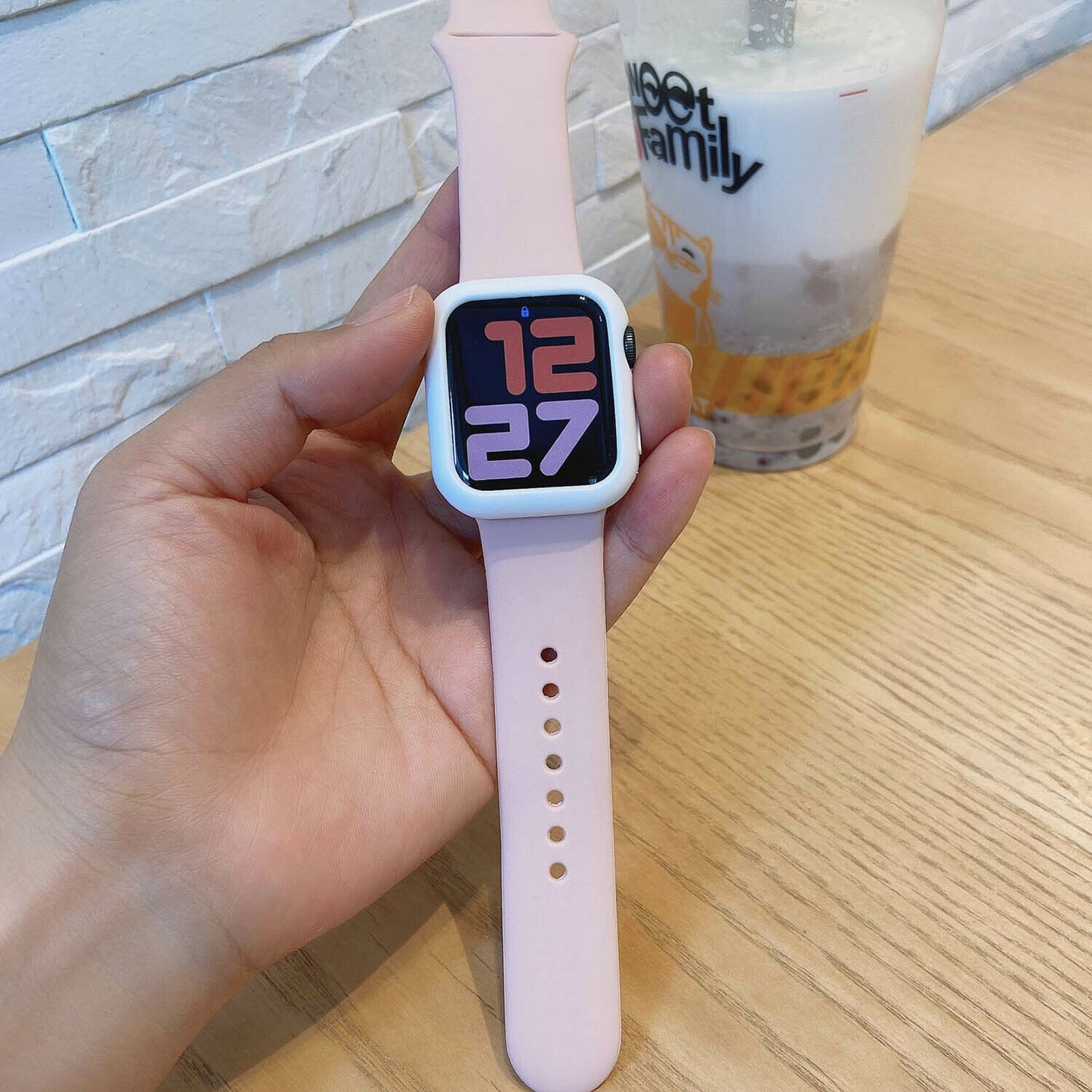 Sports Band + Protector Case compatible with Apple Watch, Silicon Rubber Strap