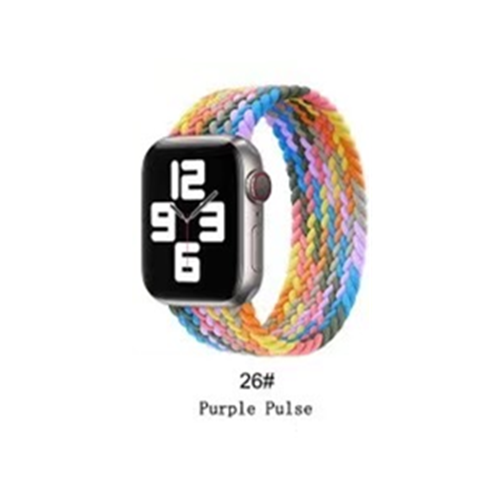 Braided Elastic Loop Bracelet Band Apple Watch Compatible, Nylon Strap