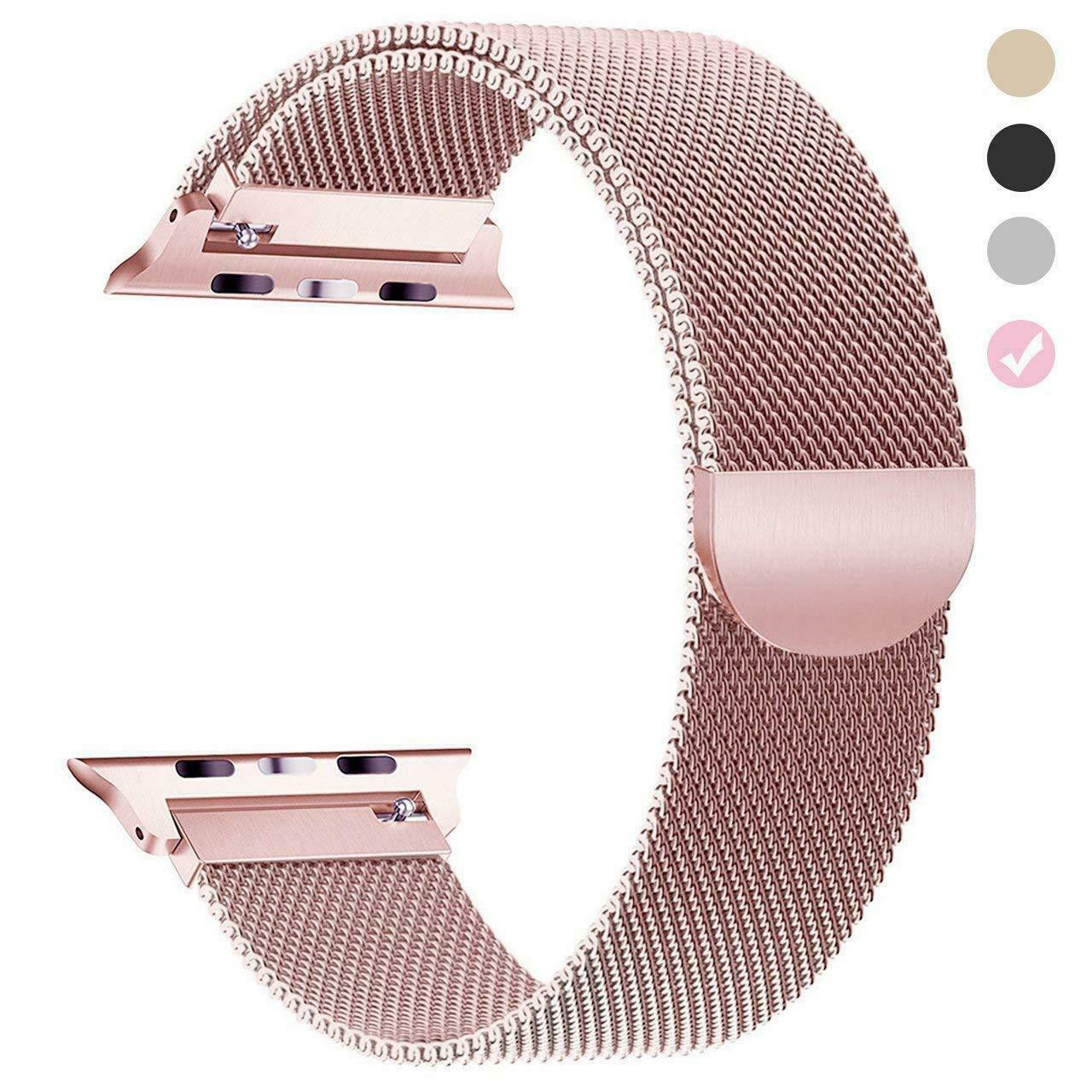 Mesh Bracelet Band Apple Watch Compatible, Magnetic Metal Strap