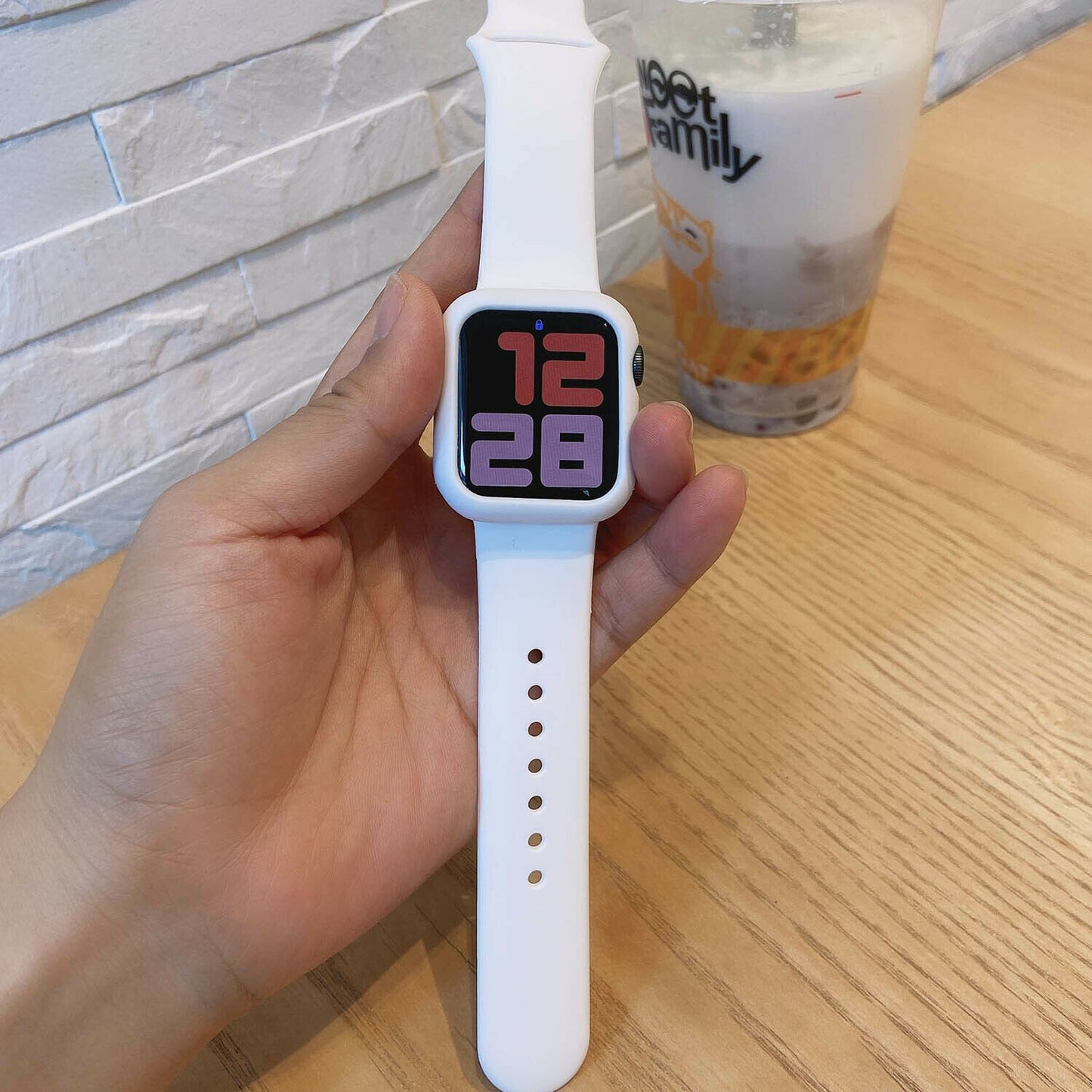 Sports Band + Protector Case compatible with Apple Watch, Silicon Rubber Strap