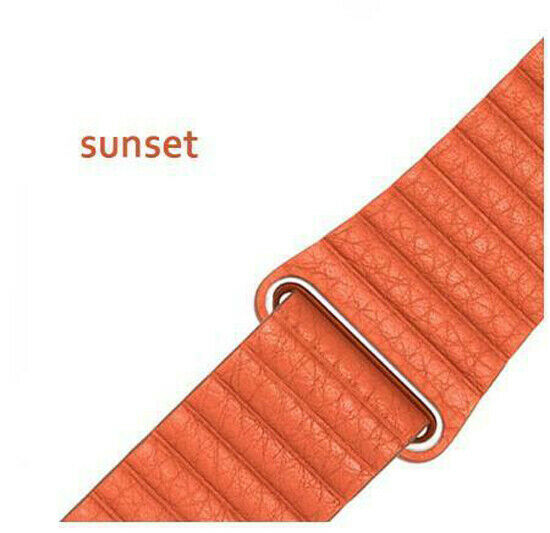 Leather Magnetic Bracelet Band Apple Watch Compatible, Loop Closure Strap