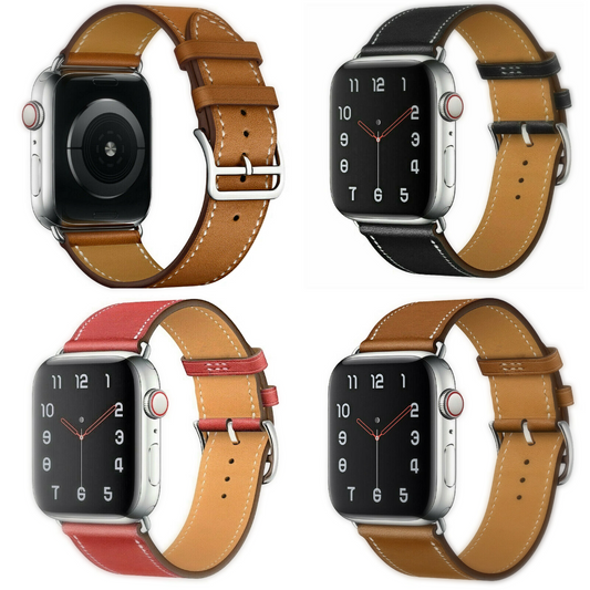Leather Band for Apple Watch Hermes Style Design