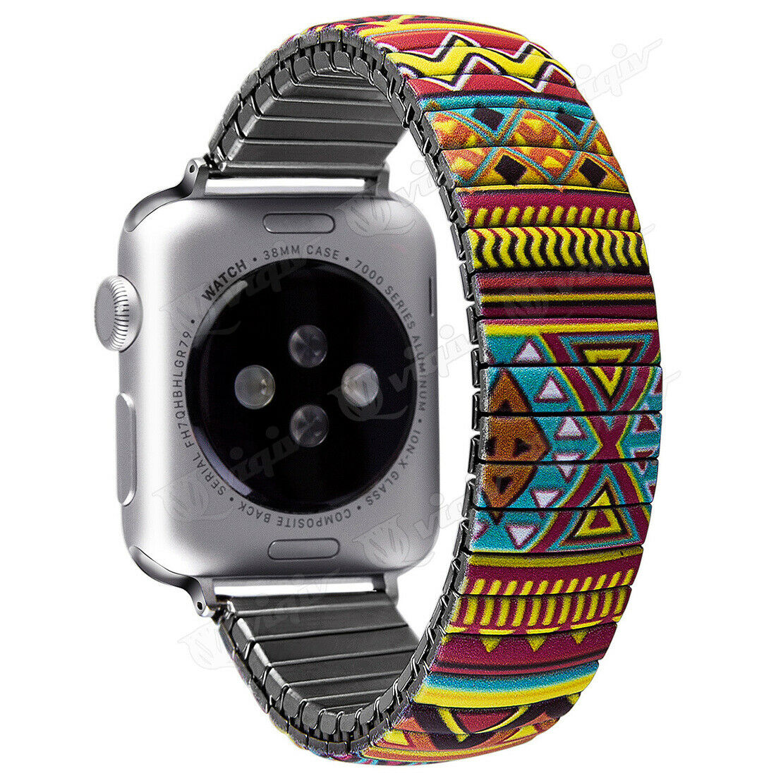 Metal Stretch Band compatible with Apple Watch, Boho Design Strap