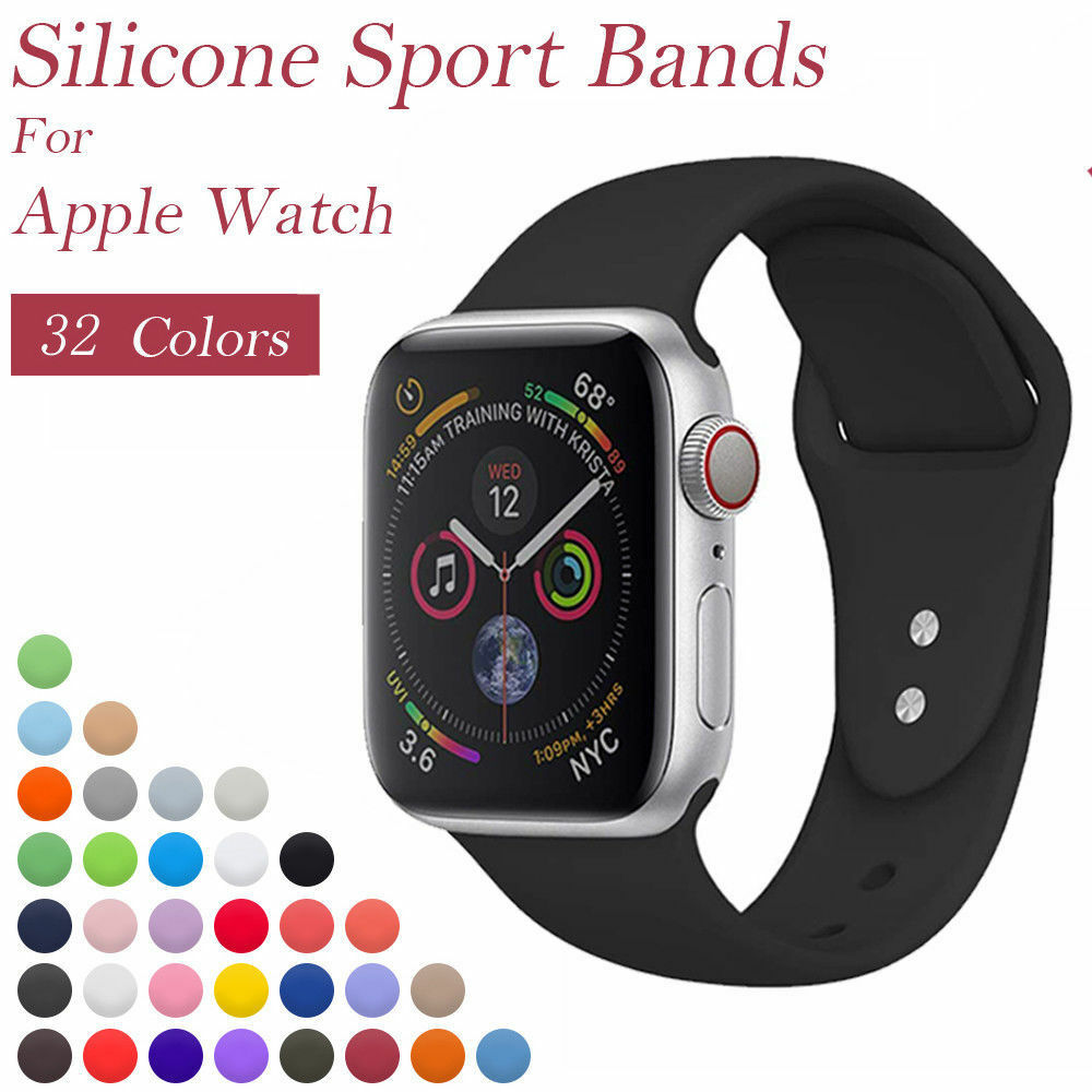 Sports Band compatible with Apple Watch, Silicon Rubber Strap