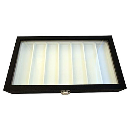 Wood Leatherette Box Glass Cover (Black/White)