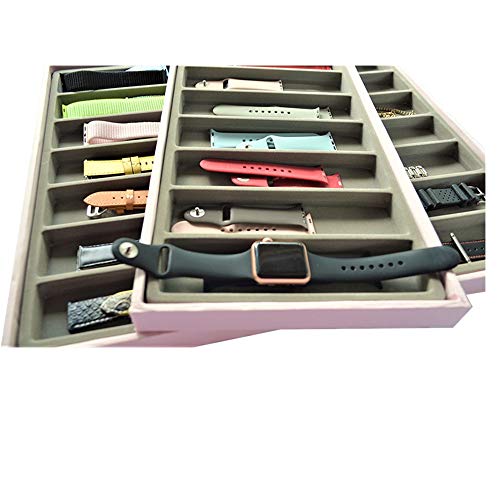 Stackable Smartwatch & Accessories 3-Layer Organizer (Pink/Gray)