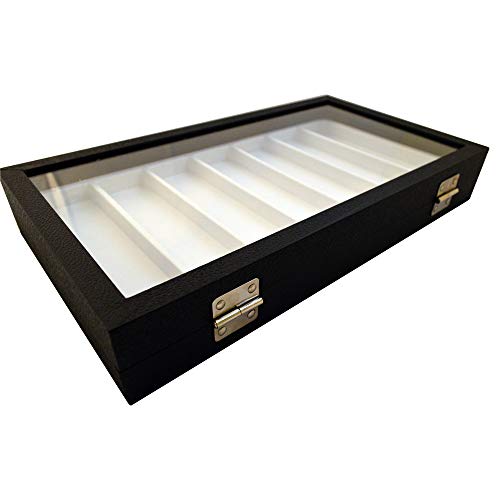 Wood Leatherette Box Glass Cover (Black/White)