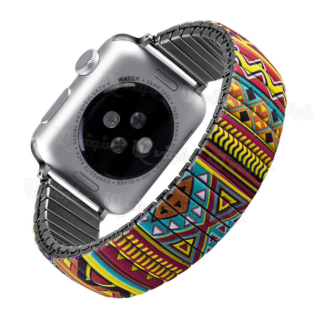 Metal Stretch Band compatible with Apple Watch, Boho Design Strap