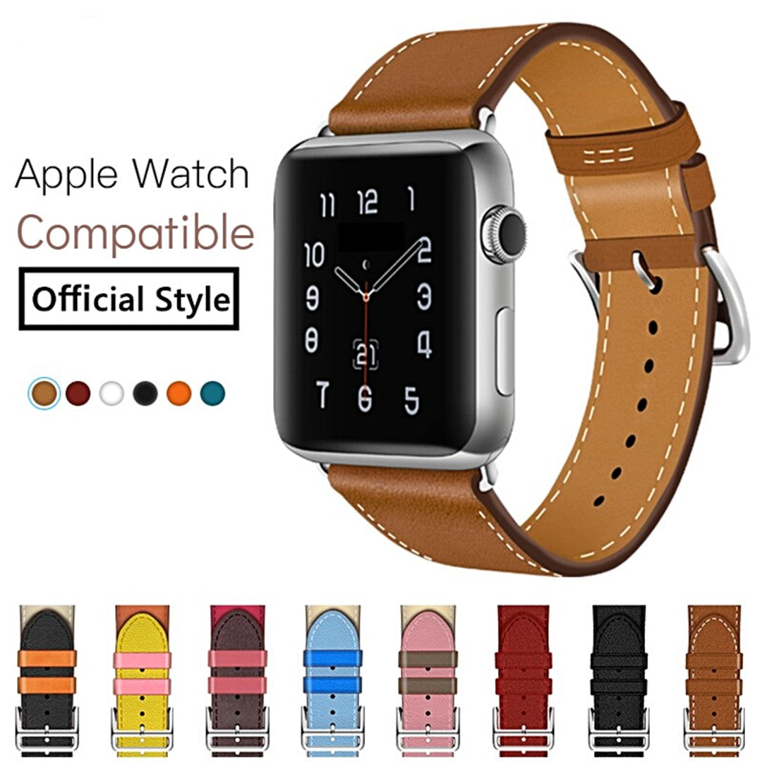 Leather Band for Apple Watch Hermes Style Design