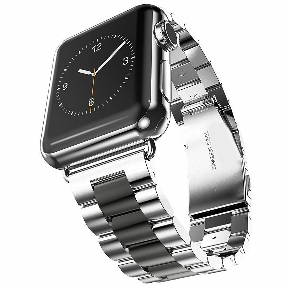 Metal Link Band compatible with Apple Watch, Stainless Steel Strap