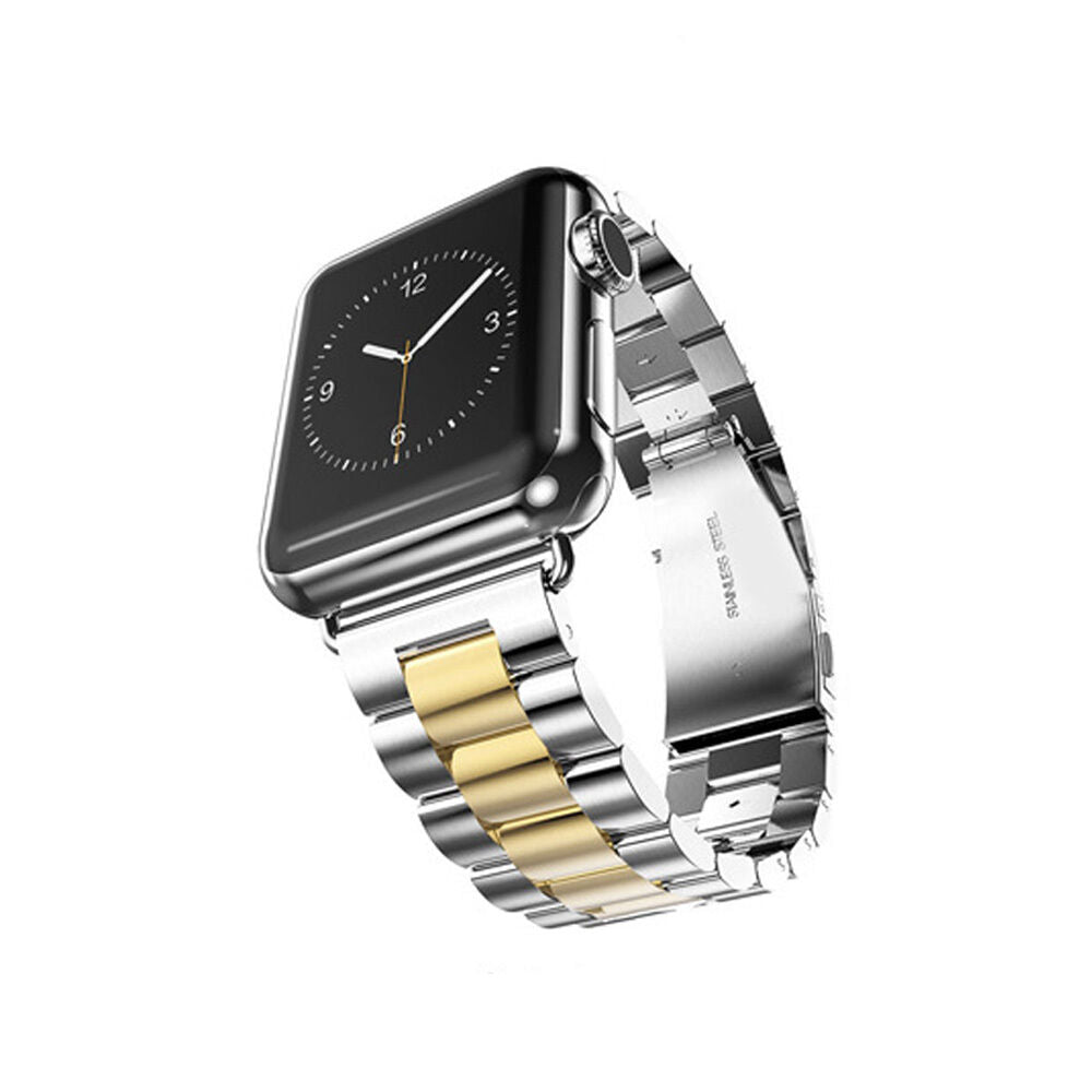 Metal Link Band compatible with Apple Watch, Stainless Steel Strap