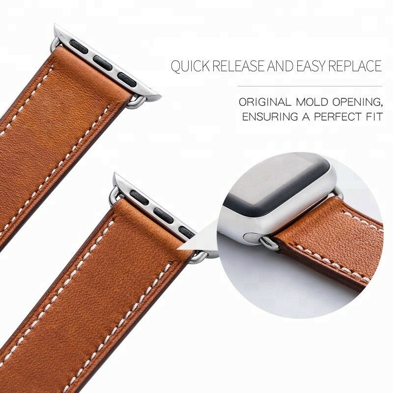 Leather Band compatible with Apple Watch, Luxury Design