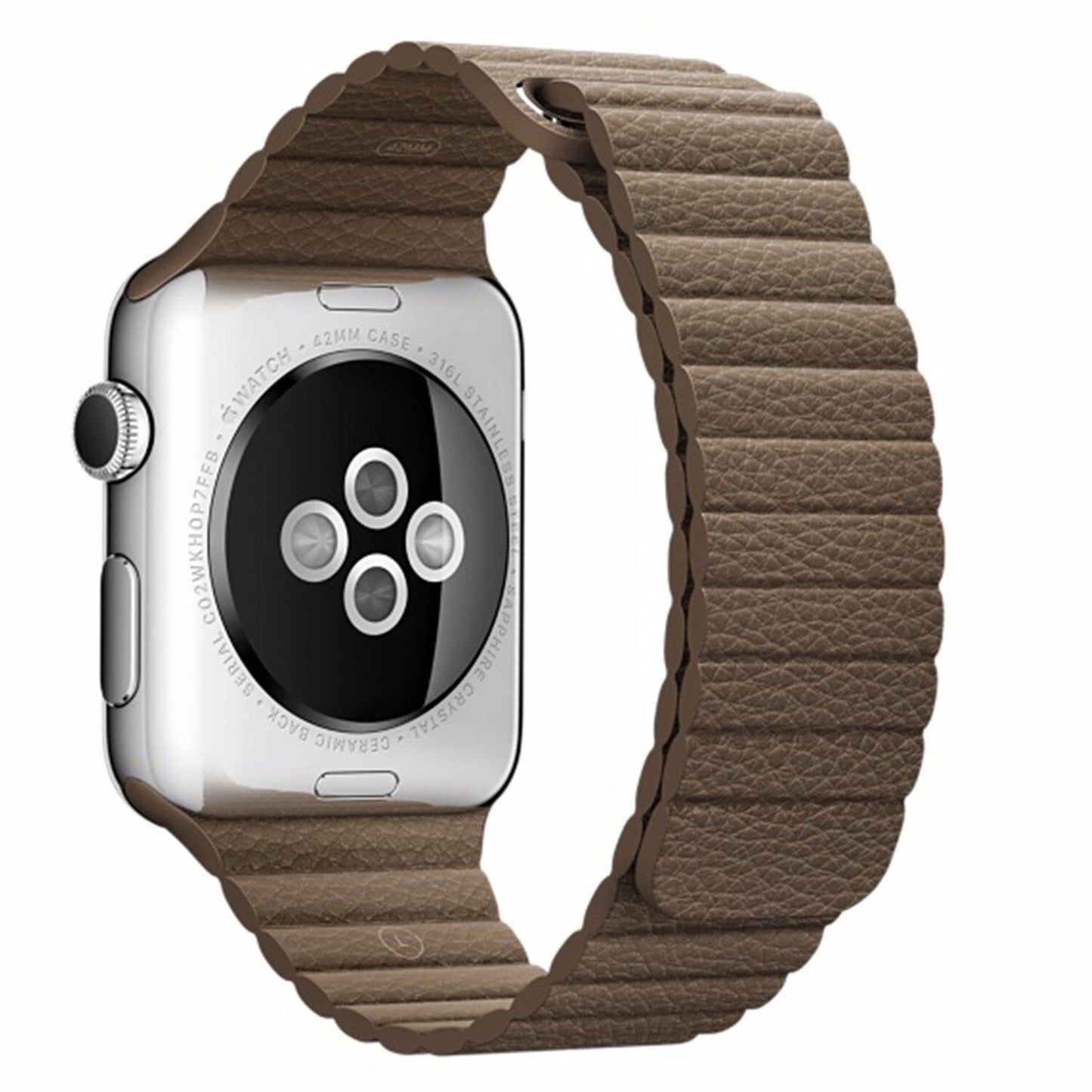 Leather Magnetic Bracelet Band Apple Watch Compatible, Loop Closure Strap