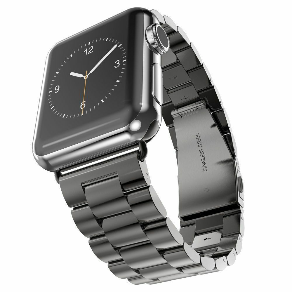 Metal Link Band compatible with Apple Watch, Stainless Steel Strap