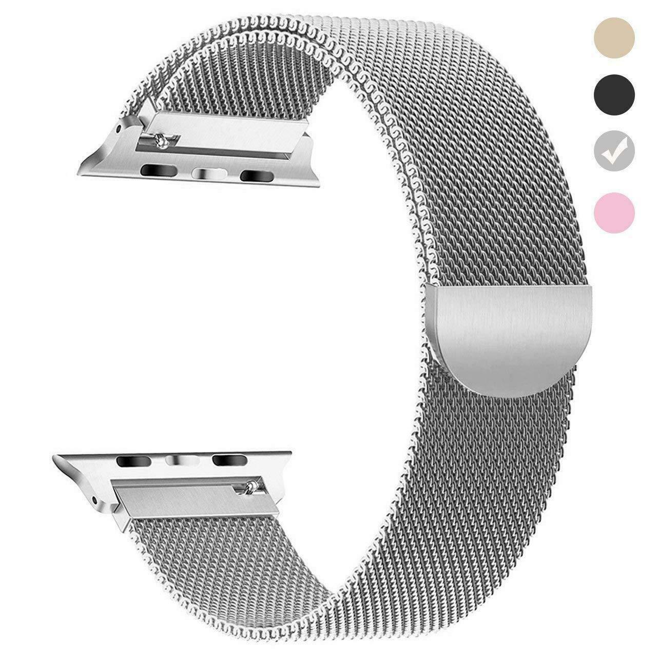 Mesh Bracelet Band Apple Watch Compatible, Magnetic Metal Strap