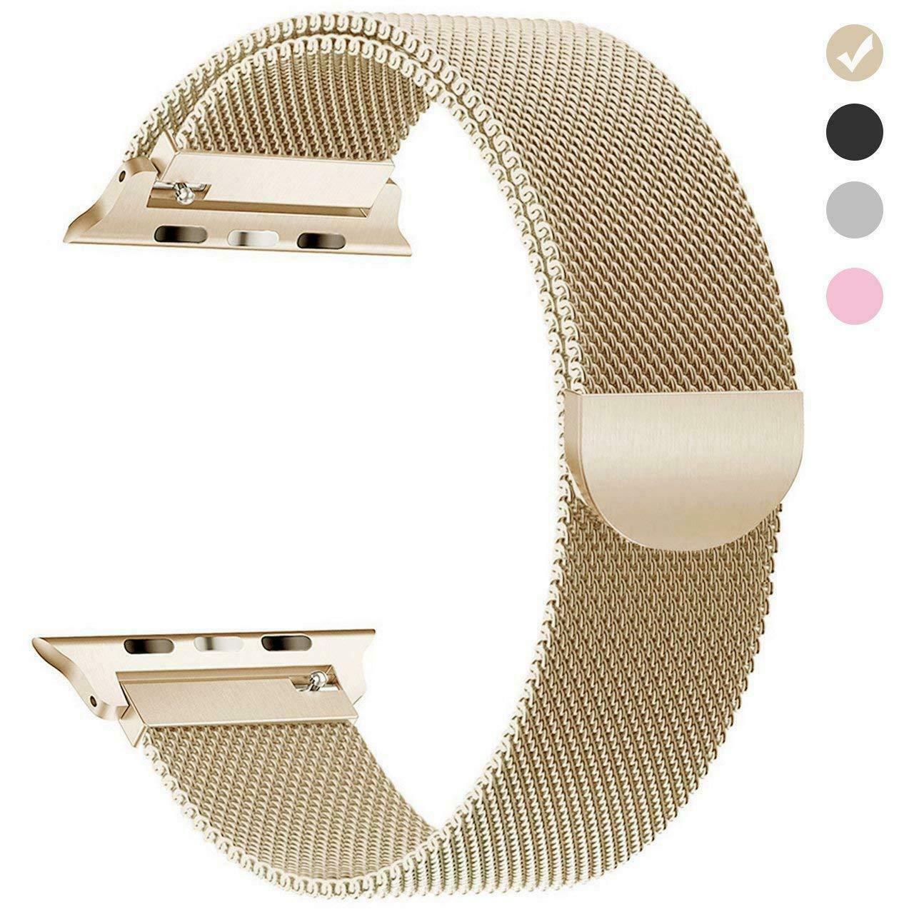 Mesh Bracelet Band Apple Watch Compatible, Magnetic Metal Strap