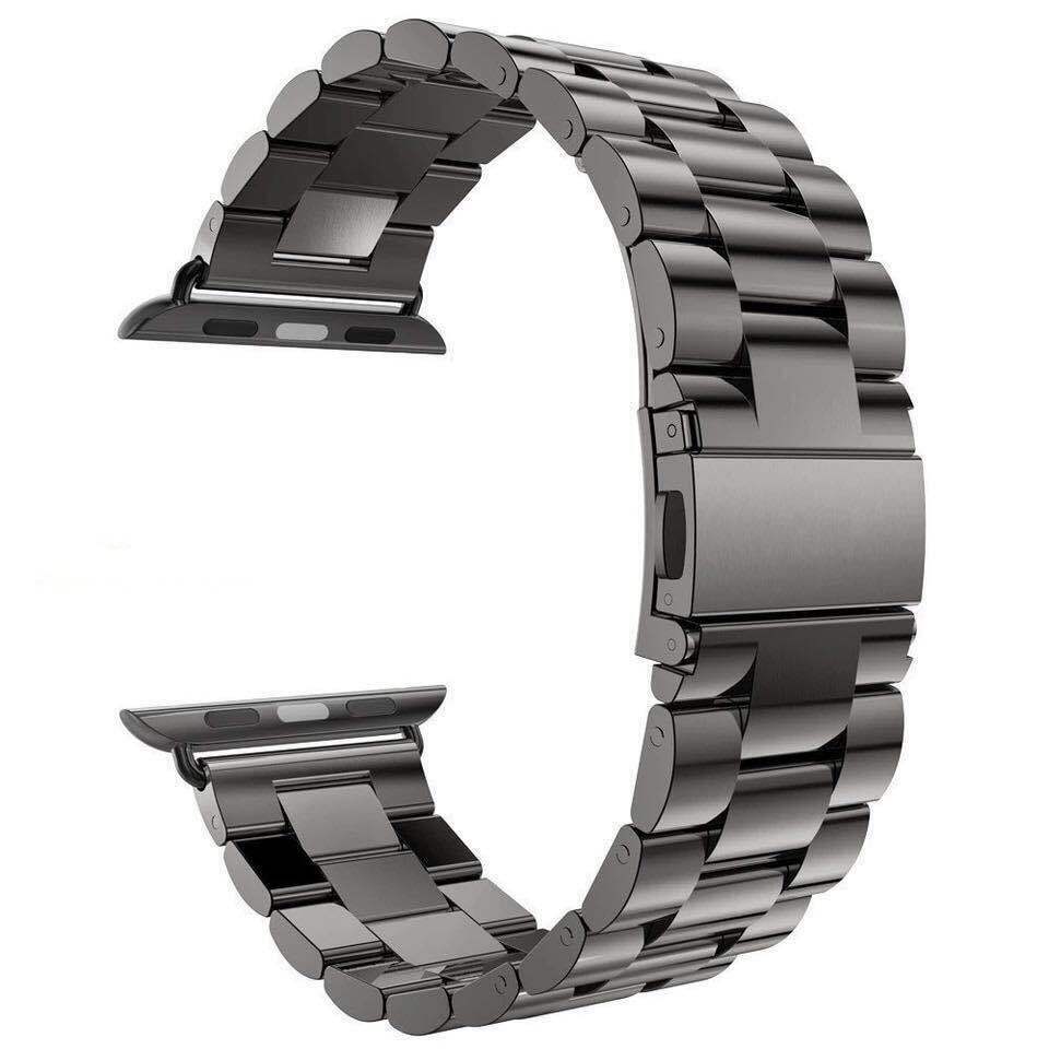 Metal Link Band compatible with Apple Watch, Stainless Steel Strap