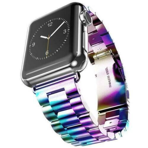 Metal Link Band compatible with Apple Watch, Stainless Steel Strap