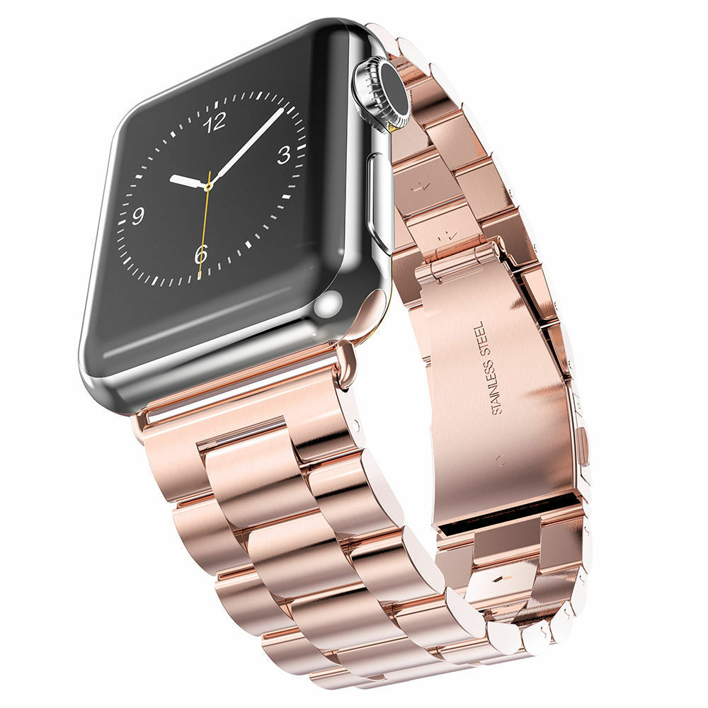 Metal Link Band compatible with Apple Watch, Stainless Steel Strap