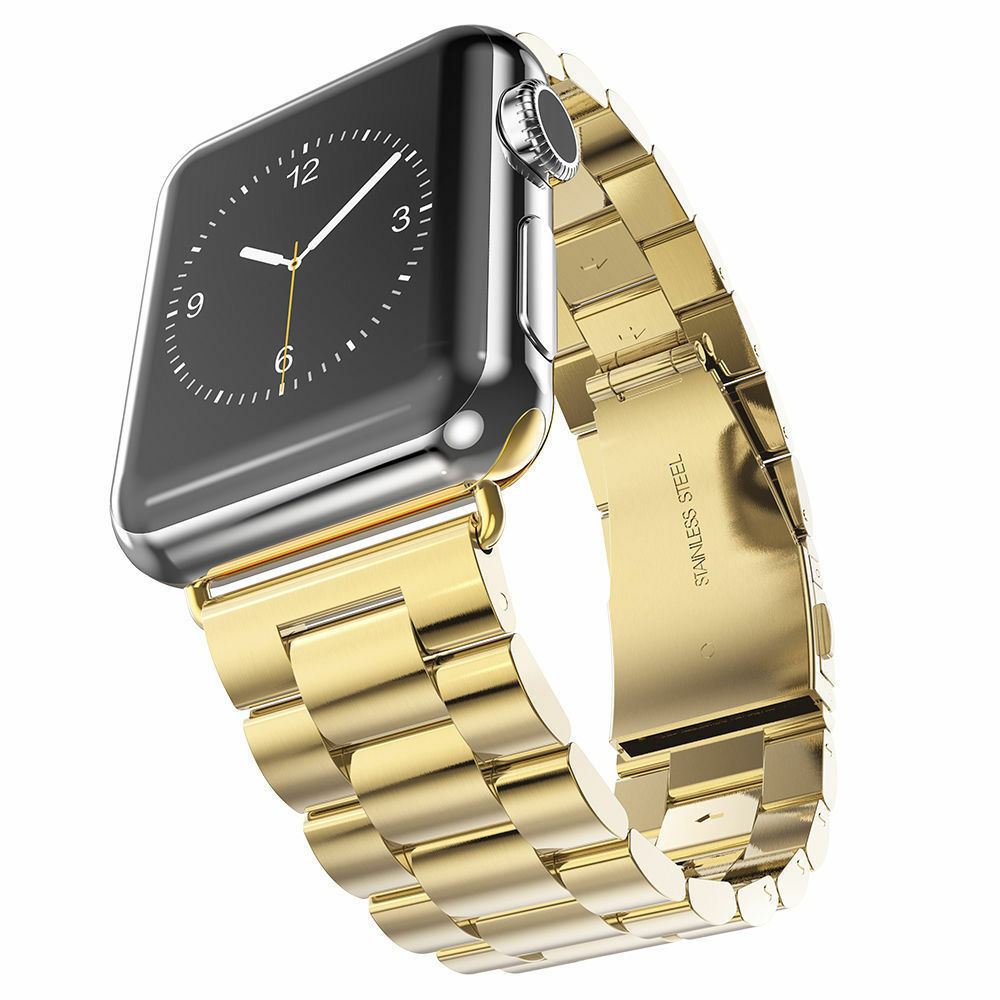 Metal Link Band compatible with Apple Watch, Stainless Steel Strap