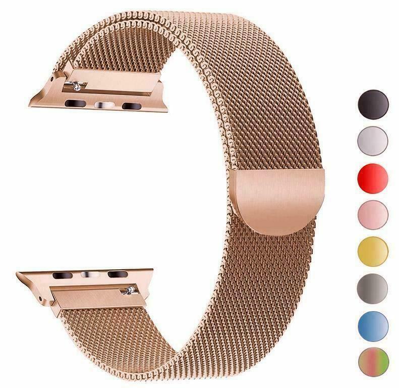 Mesh Bracelet Band Apple Watch Compatible, Magnetic Metal Strap