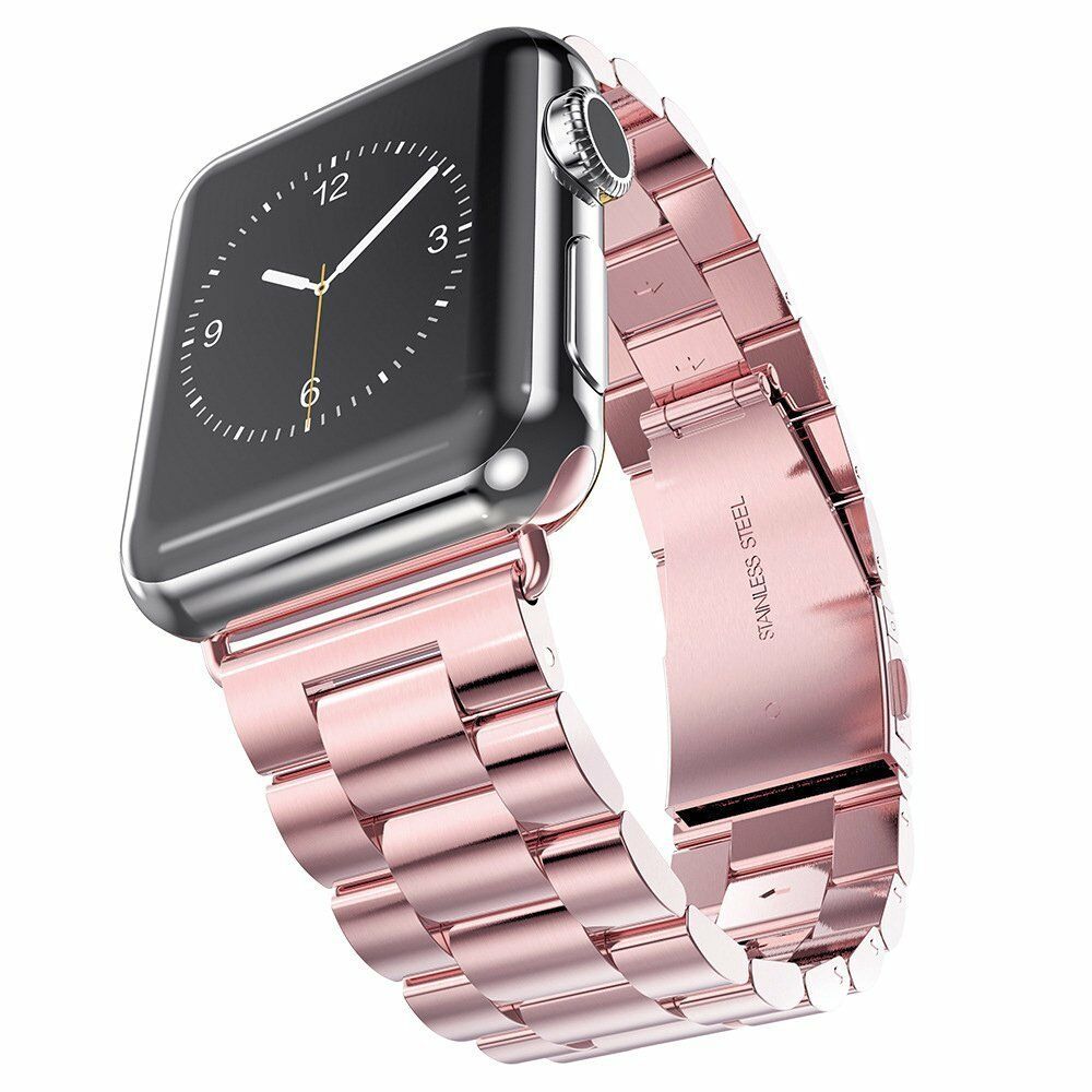 Metal Link Band compatible with Apple Watch, Stainless Steel Strap